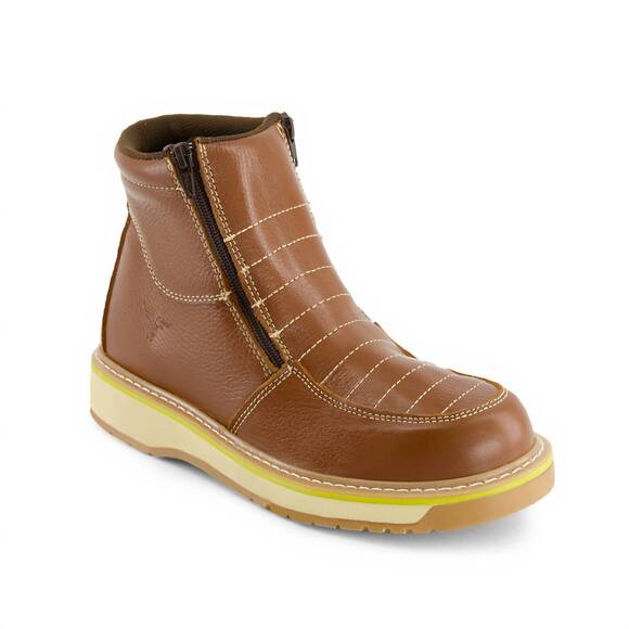 NEW FORASTERO men's double zipper leather booties in honey